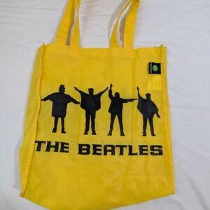 The Beatles Vintage 2012 Vibrant Yellow Tote With Green Apple Label Unisex